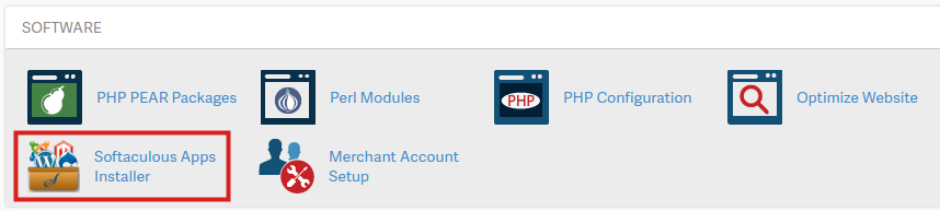 Click Softaculous Apps Installer in the Software section.